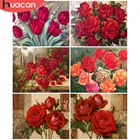 Набор для рисования по номерам HUACAN, Настенная картина с розой, уникальный подарок сделай сам, рамка с цветами на холсте, украшение для детской комнаты