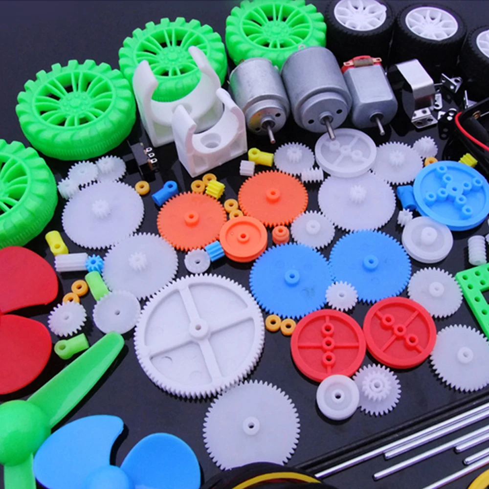 112Pcs DC Motor Kit Electric Mini &ampamp Plastic Gears Bracket Shaft Propeller For DIY Toy Car Boat Robot Scientific Experiment | Игрушки и