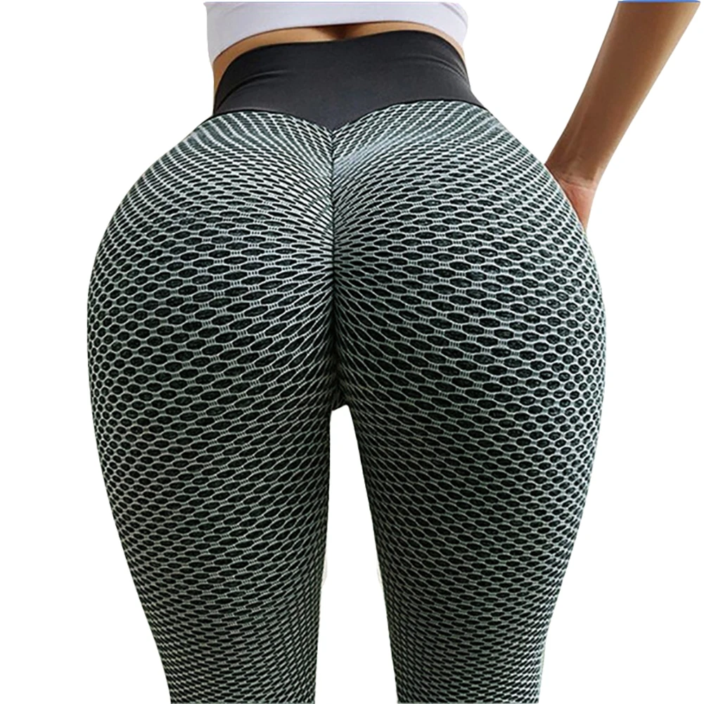 Леггинсы женские сетчатые бесшовные с высокой талией и эффектом пуш ап|Штаны для
