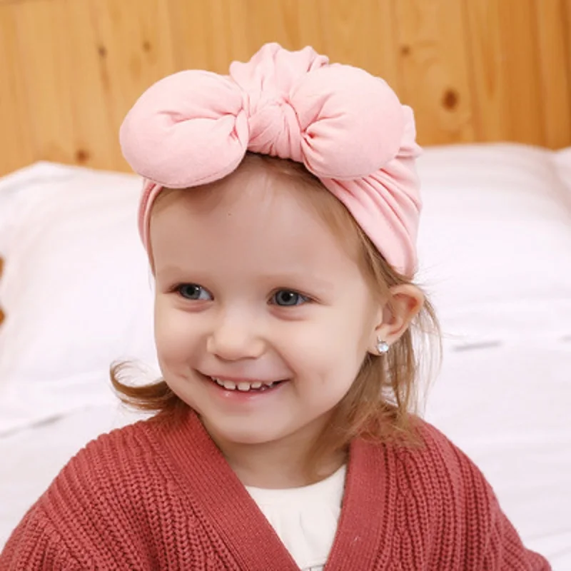 Newborn Baby caps Turban Toddler Spring  Autumn Bow Hat Kids Girl cotton Big Bow Cap Photography Props accessories Soft hat