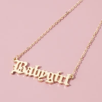 fashion wild punk necklace babygirl english letter necklace clavicle chain ins style party wedding couple jewelry jewelry