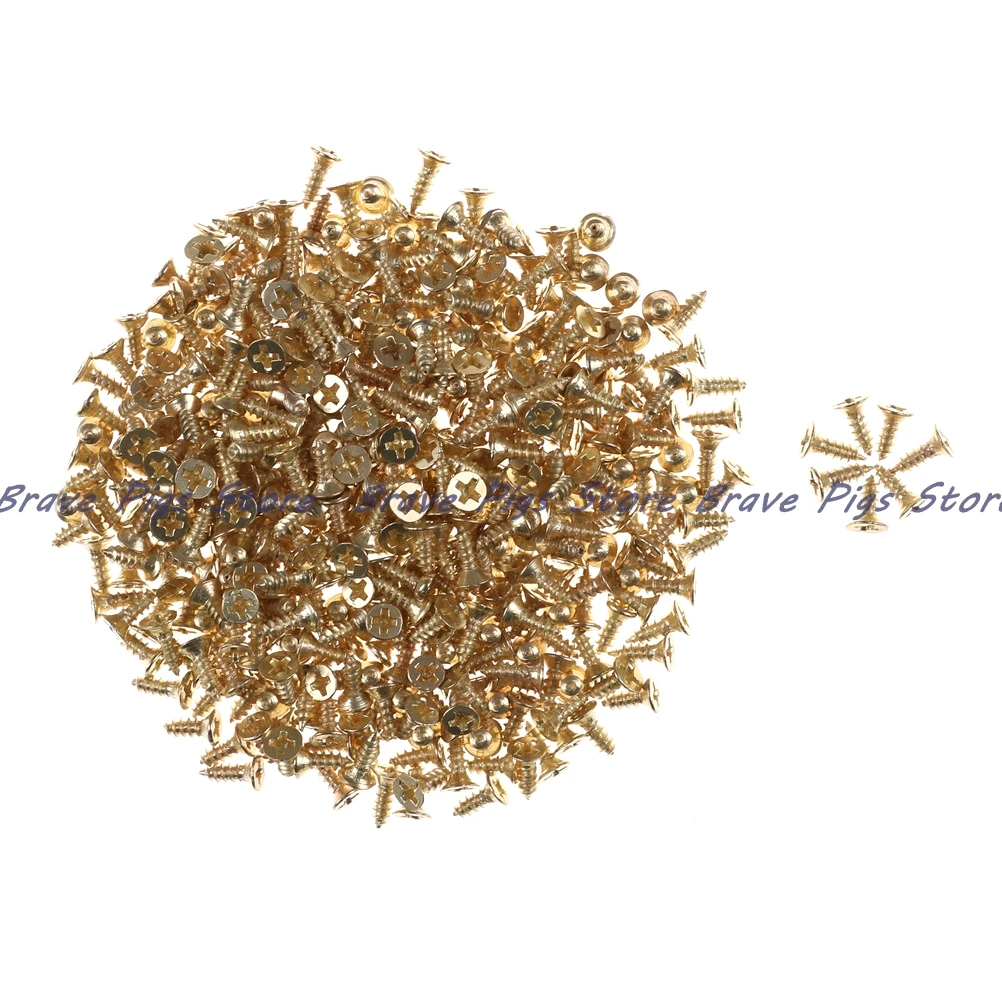 1 pack 2*6mm Flat Self-tapping Screws Brass Material Golden DIY Model Making Tools | Обустройство дома