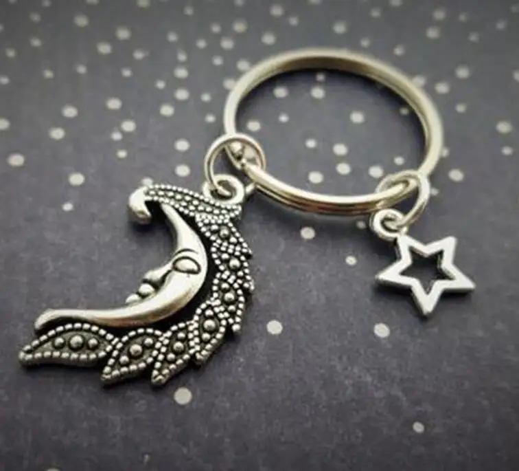 Новый брелок с подвеской в виде звезды изображением неба Солнце Луна Звезда