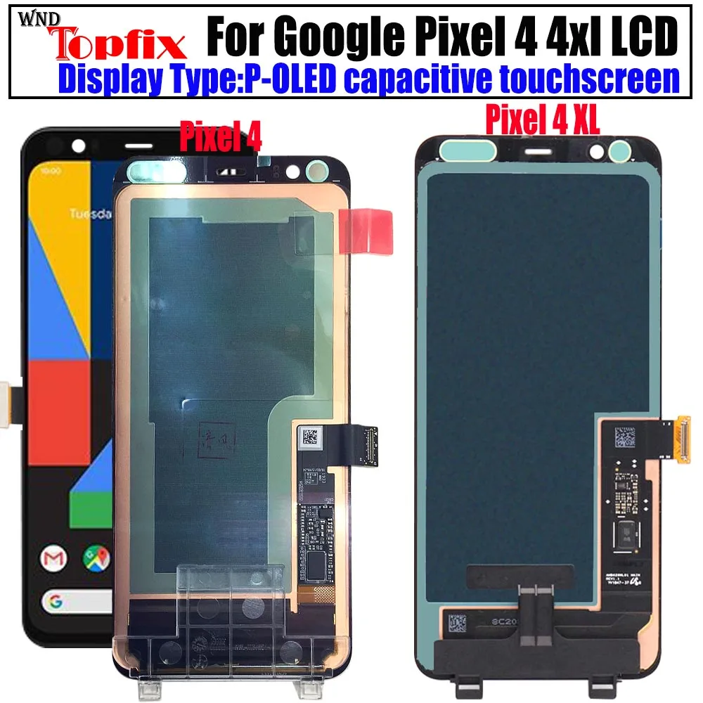 Для Google Pixel 4 ЖК дисплей Дисплей кодирующий преобразователь сенсорного экрана в