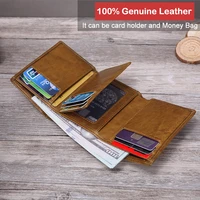 xdbolo 2020 men wallet black genuine leather mens wallet trifold card holder male wallet with zipper coin pocket walet purses