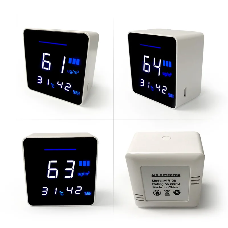 PM 2.5 Household Air Quality Monitor PM2.5 Tester with Electricity Quantity Temperature Humidity Display Detector | Инструменты