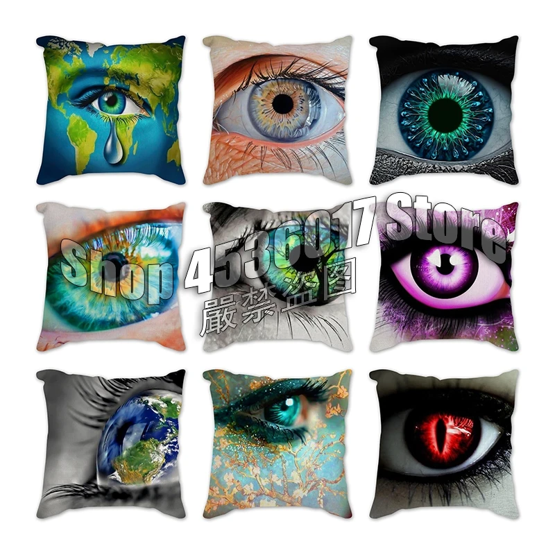 

Crying eyes Cushion Cover Black and White Polyester Throw Pillow Case Art Cushion Covers Home Decor Cushion Pillowcase Sofa