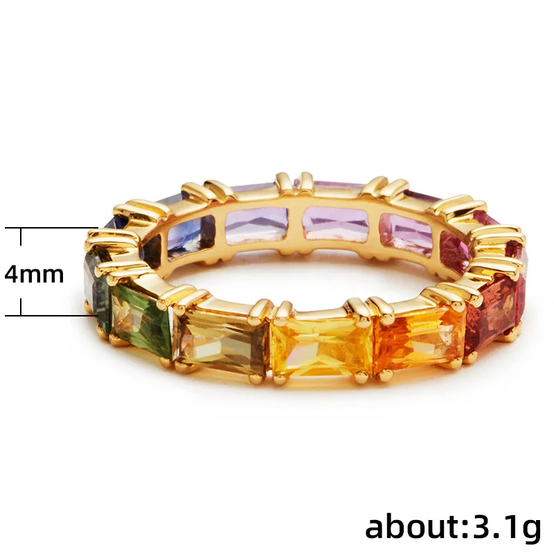 

Fashionable And Colorful Zircon Ladies Ring Glittering Daily Wear For Women'S Anniversary And Jewelry Gifts For Girls 5 Colors