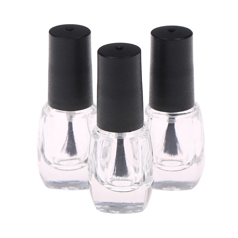 1 шт 4 мл 5 прозрачная стеклянная бутылка для лака ногтей Пустая Крышка Кисти