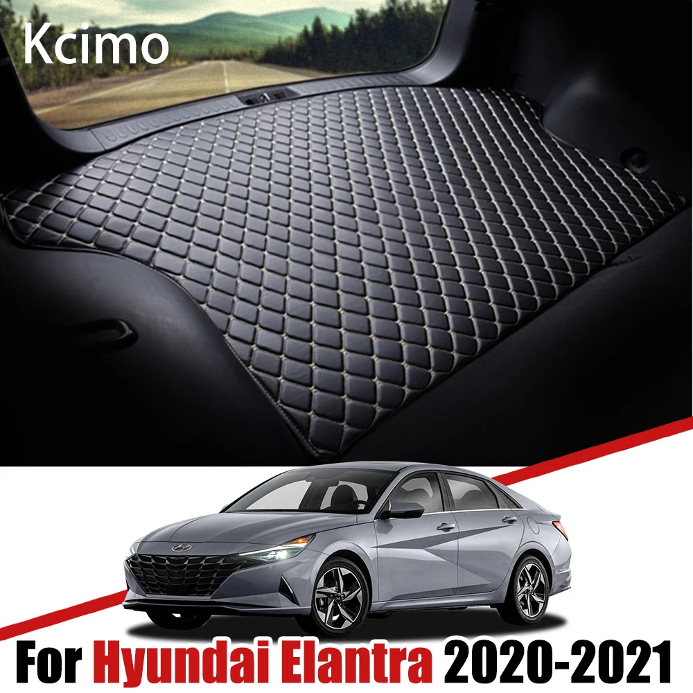 

Кожаные коврики для багажника автомобиля Kcimo для Hyundai Elantra Cn7 2020 2021, Задняя подкладка для груза, коврик для багажника, автомобильные коврики, н...