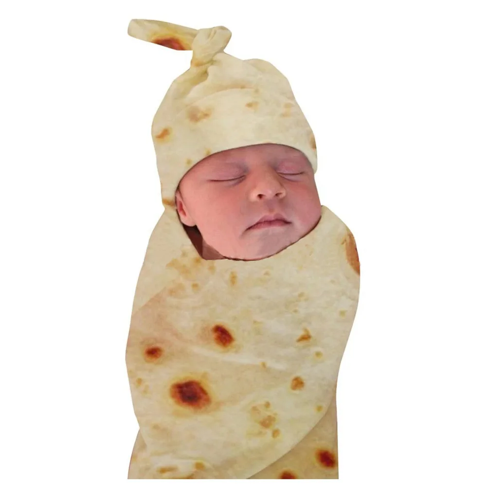 

Fashion Burrito Blanket Baby Blanket Swaddle Flour Tortilla Blanket Sleeping Swaddle Wrap Hat For Baby Sleep Manta Para
