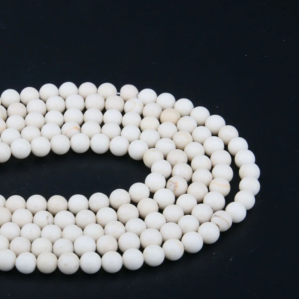 

Natural Turquoises Stone Beads Necklace Accessories Round Polished Howlite Stone Charms for Jewelry Making Bracelet Earrings