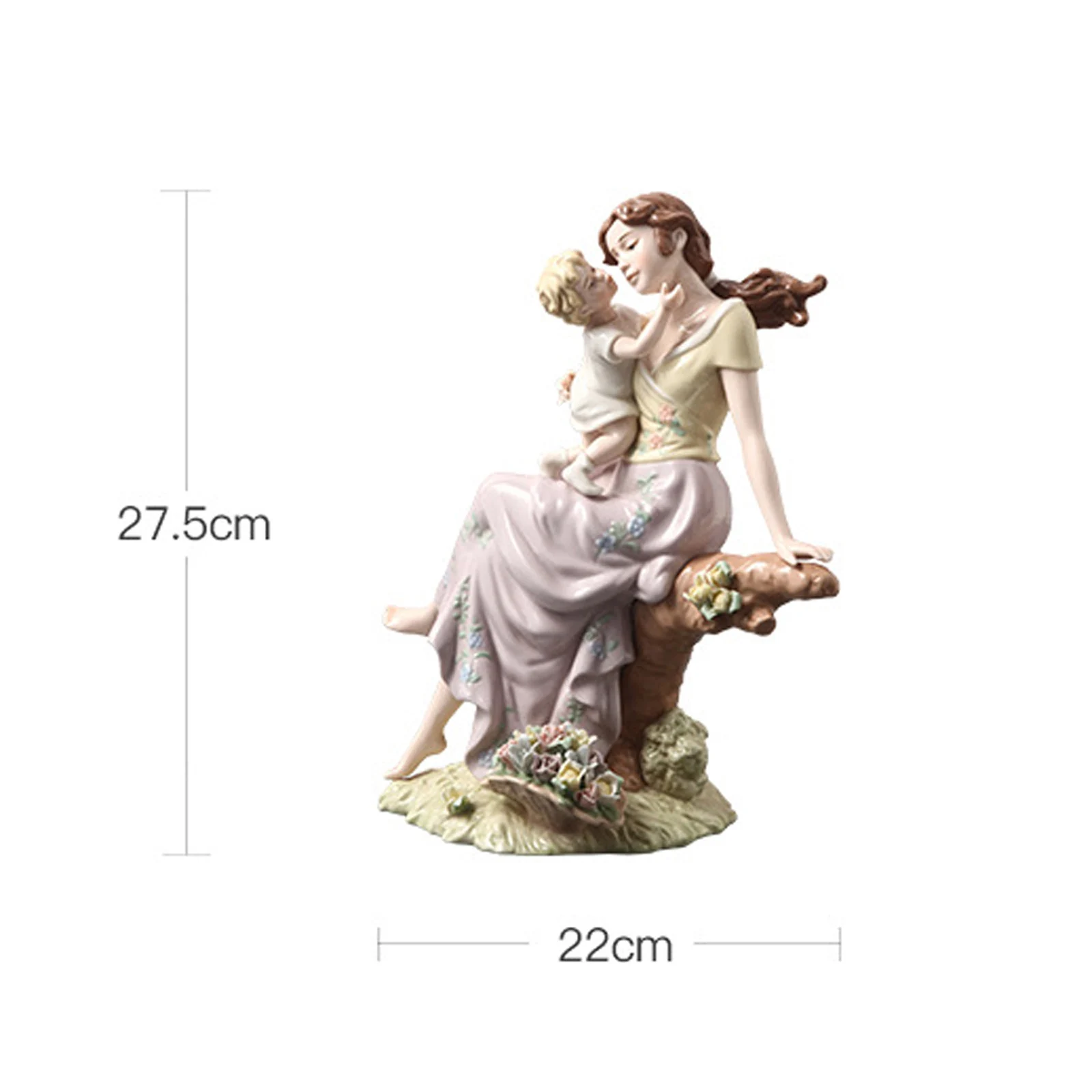 

Desktop Decor, Mother Baby Pattern Ornament Ceramic Artwork Decorative Tools for Living Room Hallway