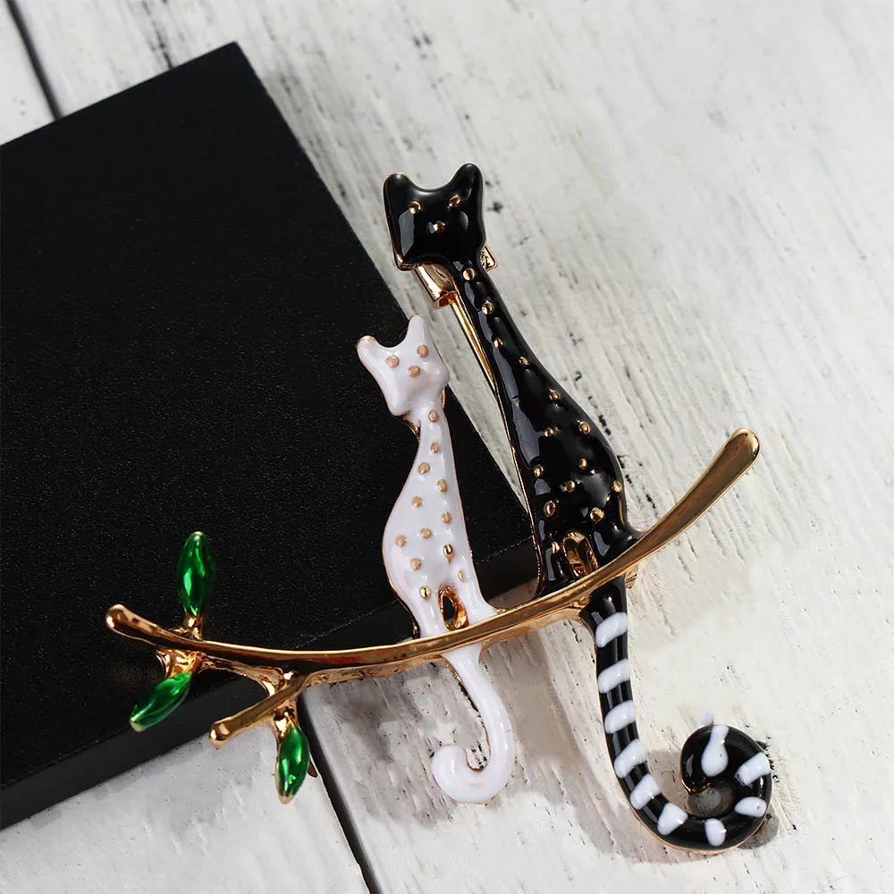 2020 эмалированные броши в виде ленивого кота на дереве | Украшения и аксессуары