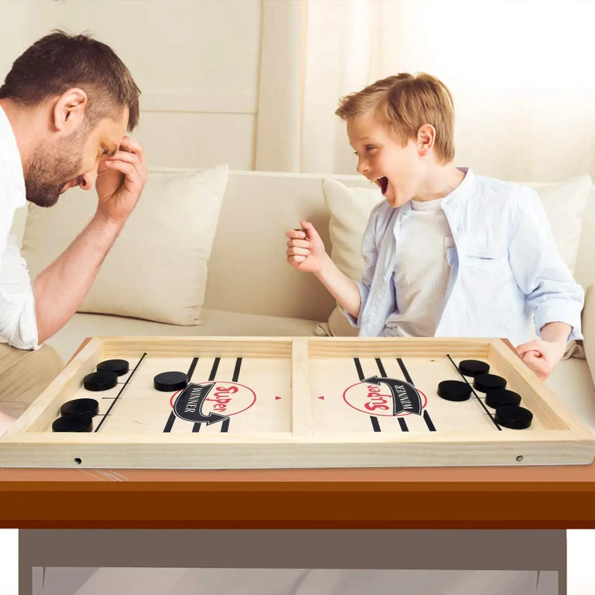 

Table Fast Hockey Sling Puck Game Paced Sling Puck Winner Fun Toys Party Game Toys for Adult Child Family Home Board Game
