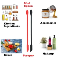 3 pcs of mini silicone spatula makeup beauty spatula reusable thin pot spatula set suitable for kitchen flexible and compact1