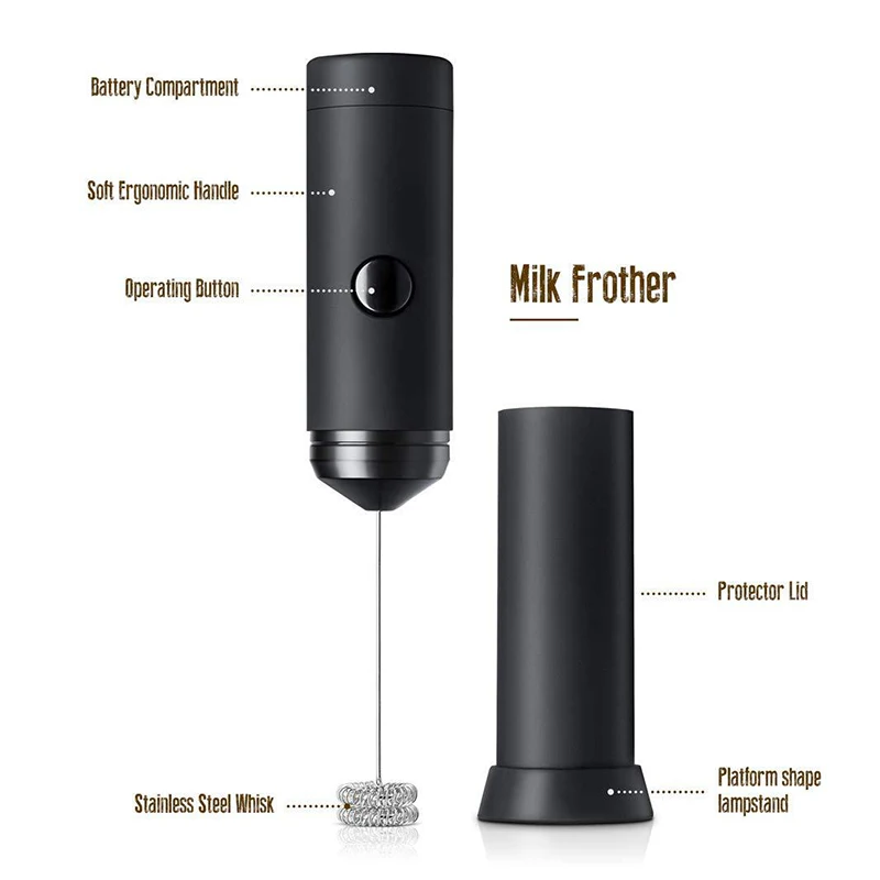 

Mini Electric Milk Frother Stainless Steel Handheld Egg Beater QP2