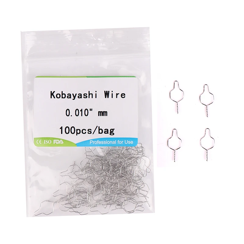 

100Pcs/Pack Orthodontic Kobayashi Wire Dental Orthodontic Wire Orthodontic Metal Ligature Tie Bracket Wire