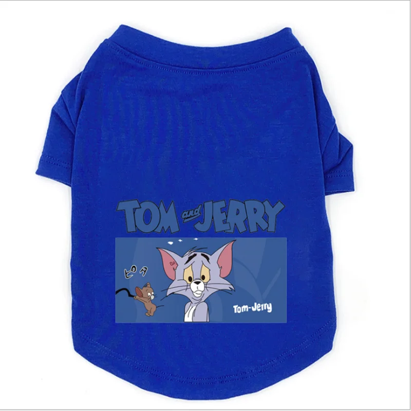 Cute Printed Summer Pets tshirt Puppy Dog Clothes Pet Cat Vest for Small Dogs Cotton T Shirt Pug Apparel Costumes | Дом и сад