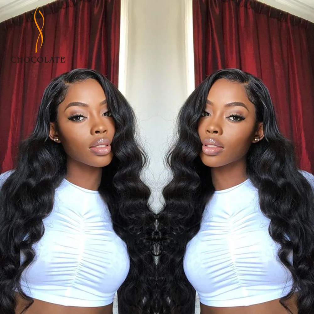 Недорогие волнистые человеческие волосы Длинные свободные парики с глубокой