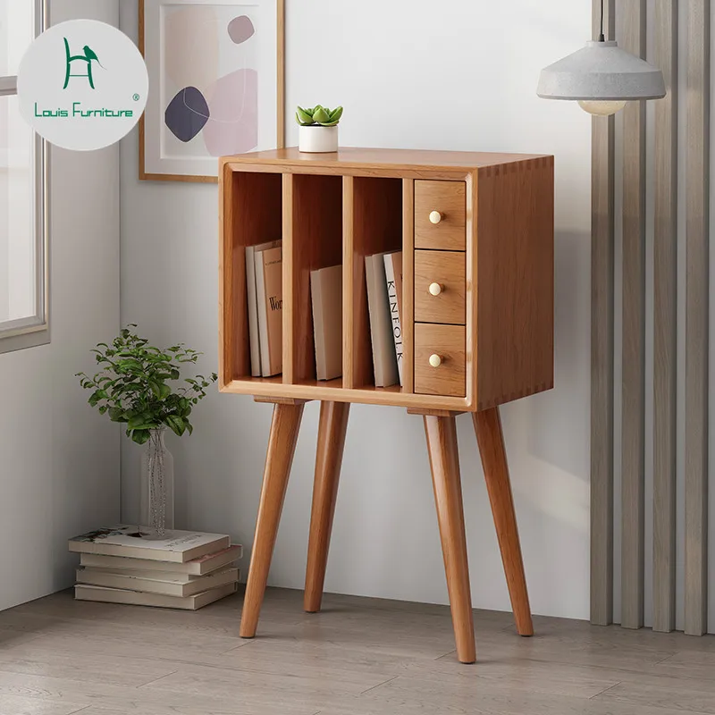 

Ночная тумбочка Louis Fashion, скандинавский шкаф для журналов из массива дерева, прикроватный столик для спальни, Диванный боковой стол