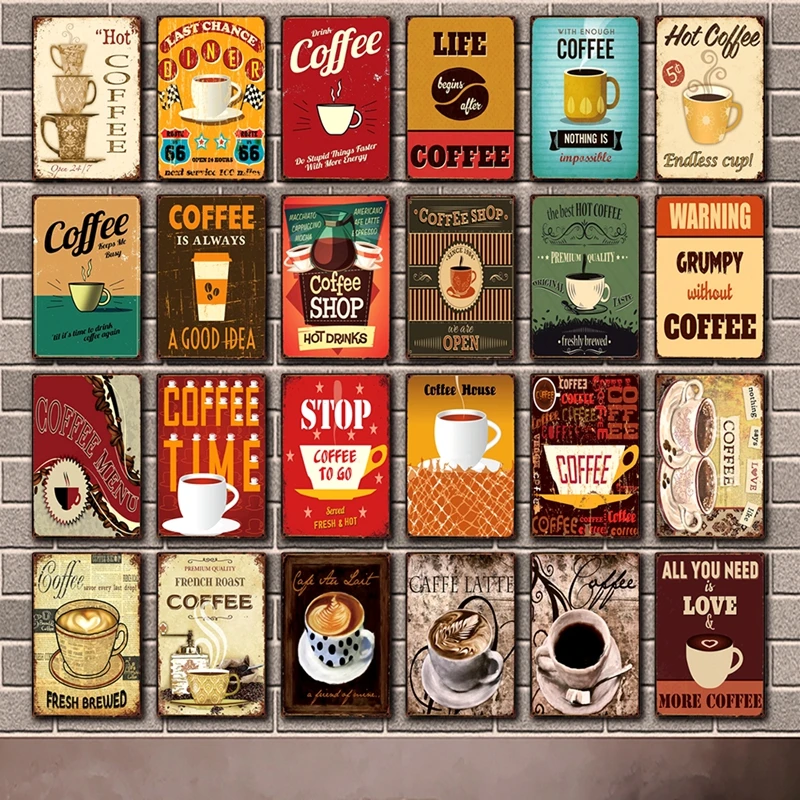 [Kelly66] Кофейня лучшая жизнь Горячая Металлическая вывеска оловянный плакат