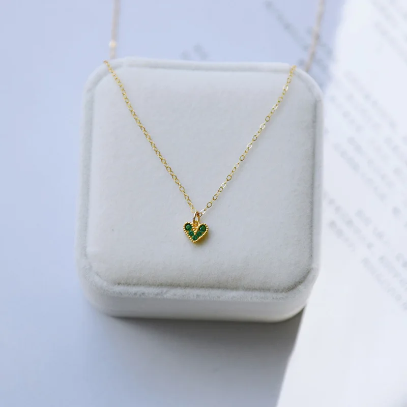 

Женское ожерелье из серебра 925 пробы, с 14-каратным изумрудом