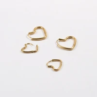 pvd plated stainless steel jewelry line heart hoop earring wholesale for women