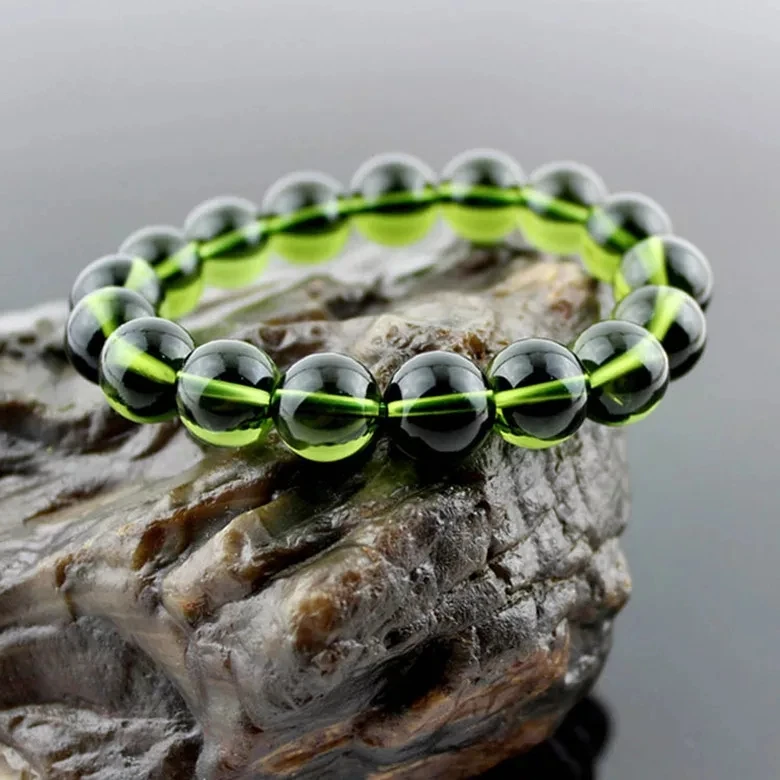 Распродажа A ++ натуральный молдавит зеленый Аэролит браслет из хрустального