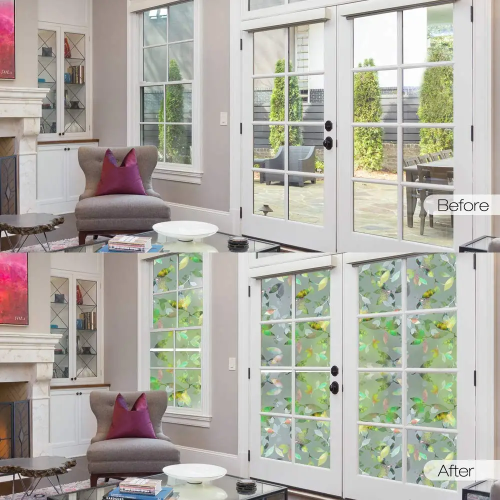 Privacy Window Film Rainbow Flower Static Cling Sliding Glass Door Non Adhesive Anti UV for Home Decoration | Дом и сад