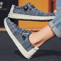 2021 canvas shoes men loafers light walking breathable summer knitting soft casual boat shoes men sneakers zapatillas hombre