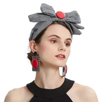 sweet big bowknot headband bow headpiece plaid hair accessory headdress headwear for girls and women