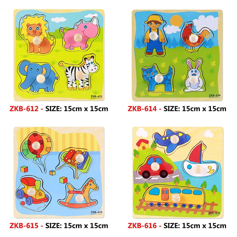 Деревянная 3D головоломка для детей мультяшное животное деревянная начинающих