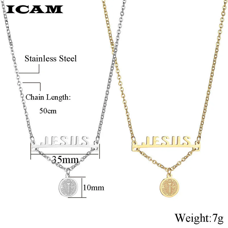 ICAM Новое модное ожерелье с подвеской в виде монеты из нержавеющей стали для