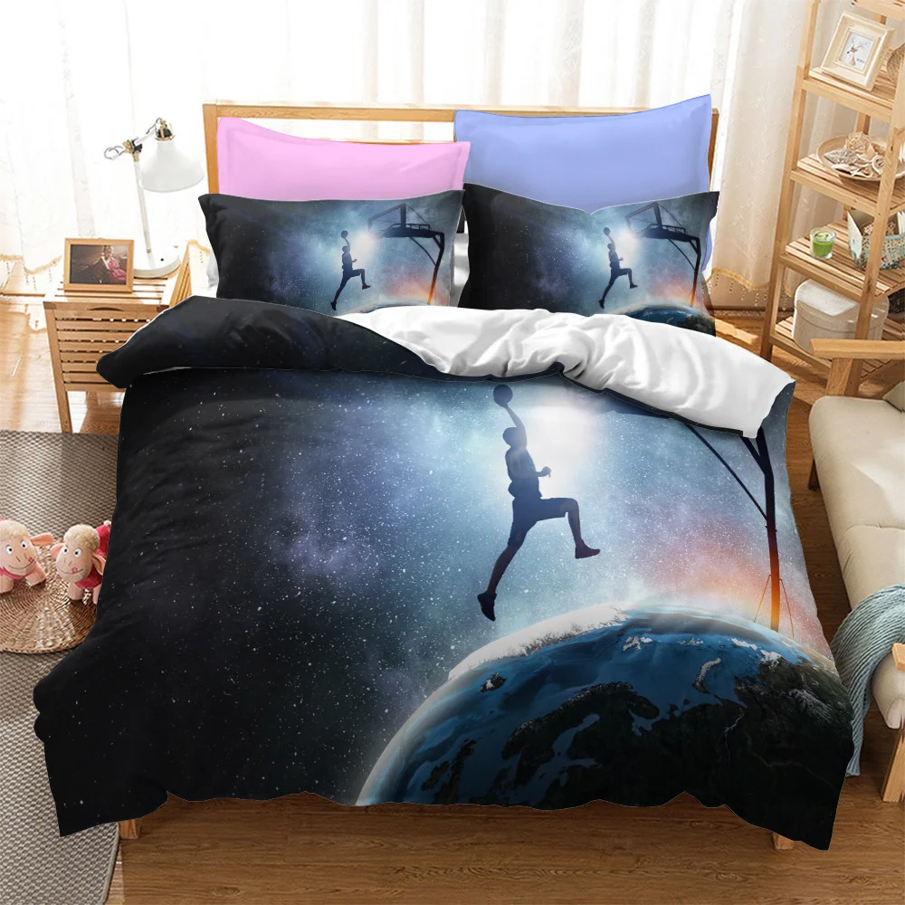 Basketball Style Bedding Set For Bedroom Soft Bedspreads Home Dector Comefortable Duvet Cover Quality Quilt And Pillowcase | Дом и сад