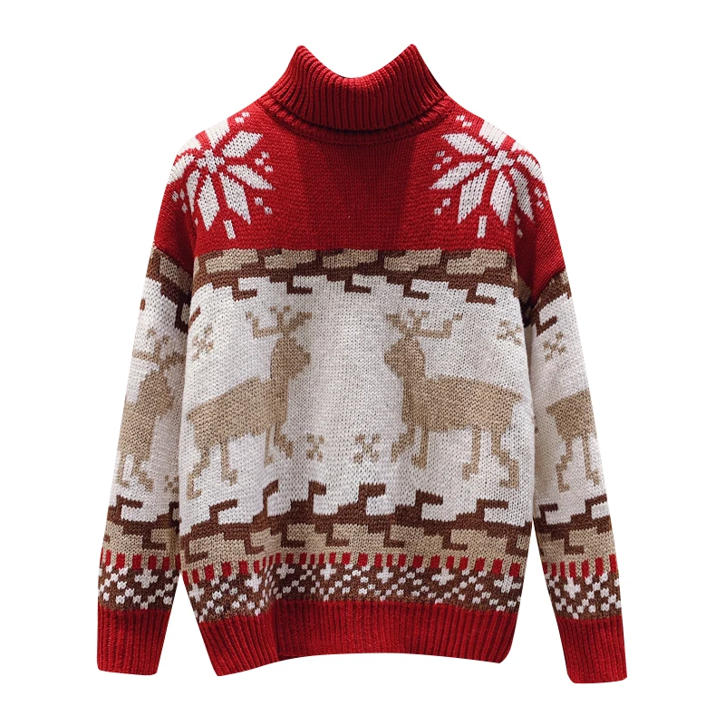

Elk Christmas Sweaters Women'S Clothes 2022 Ladies Female Vintage For Women Winter Pullover Xmas Couple Friend 0515