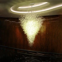 italy atistic lobby pendant lamps white color hand blown glass chandelier lighting 40 by 60 inches