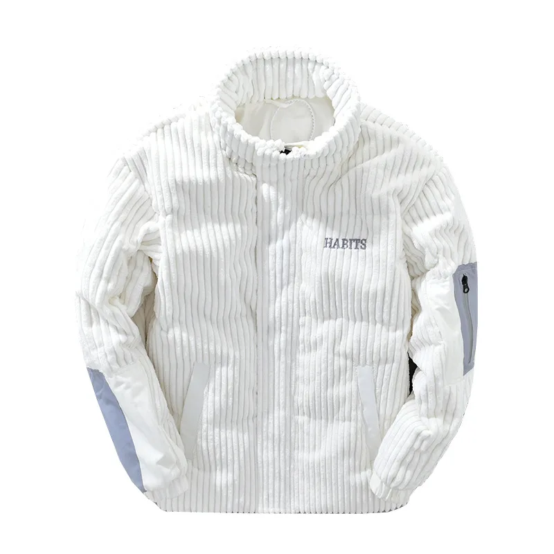 Мужская вельветовая куртка с воротником-стойкой и вышивкой