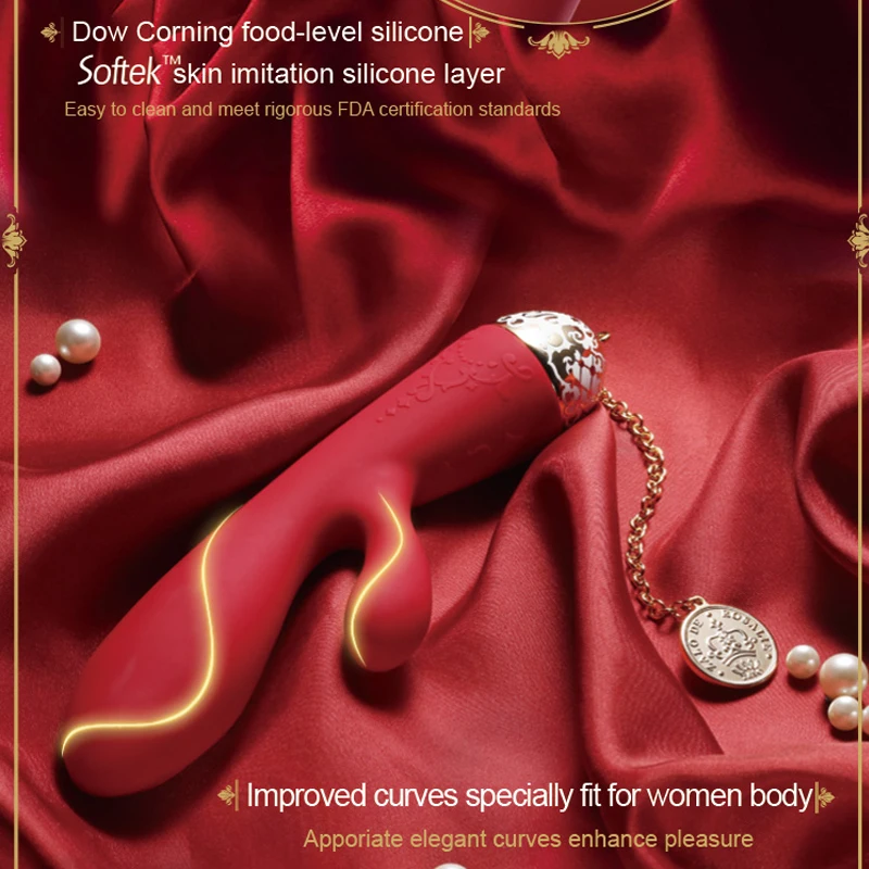 ZALO Dow Corning силиконовый G-spot стимулирующий фаллоимитатор Женский двойной вибратор