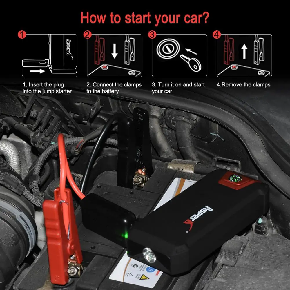 Пусковое устройство AsperX пусковое для автомобиля экстренного запуска