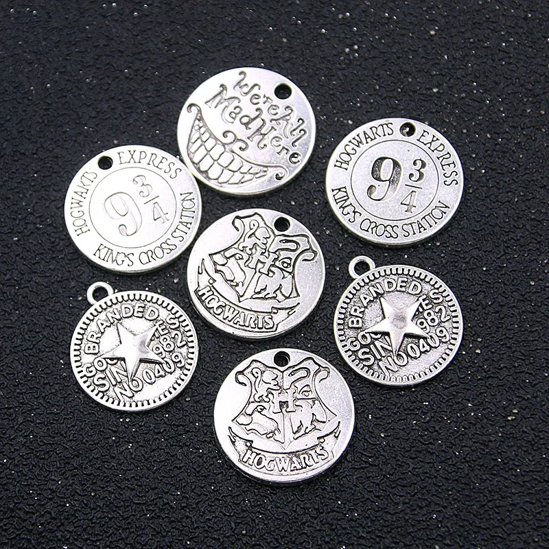 

10 шт., подвески в виде круглых звезд и букв