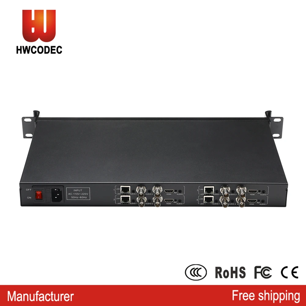 Видеокодер HWCODEC H5448B 4 канала HDMI H.264 MPEG-4 IPTV кодер Поддержка P2P SRT RTMPS RTSP RTMP RTP и OEM/ ODM/ SDK