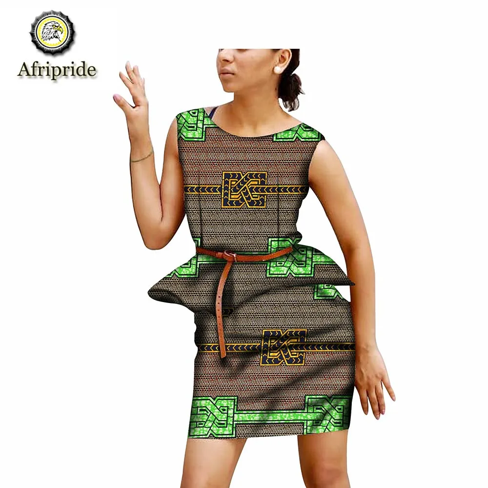 

2019 african suits for women afripride fashion style sleeveless pure cotton dashiki bazin riche ankara print S1826012