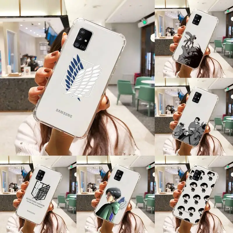 

attack on titan Phone Case Transparent For Samsung S A M J 21 20 50 30 60 5 7 51 71 90 11 10 J710 e p PLUS Prime 5G