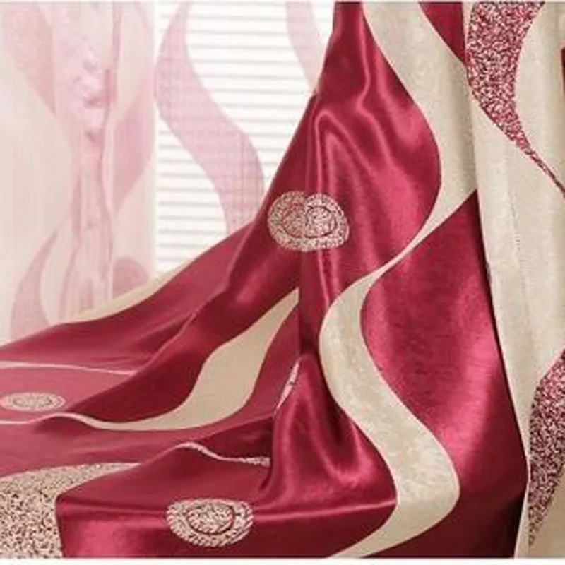 Китайские классические затемняющие занавески S в полоску из хлопка и полиэстера