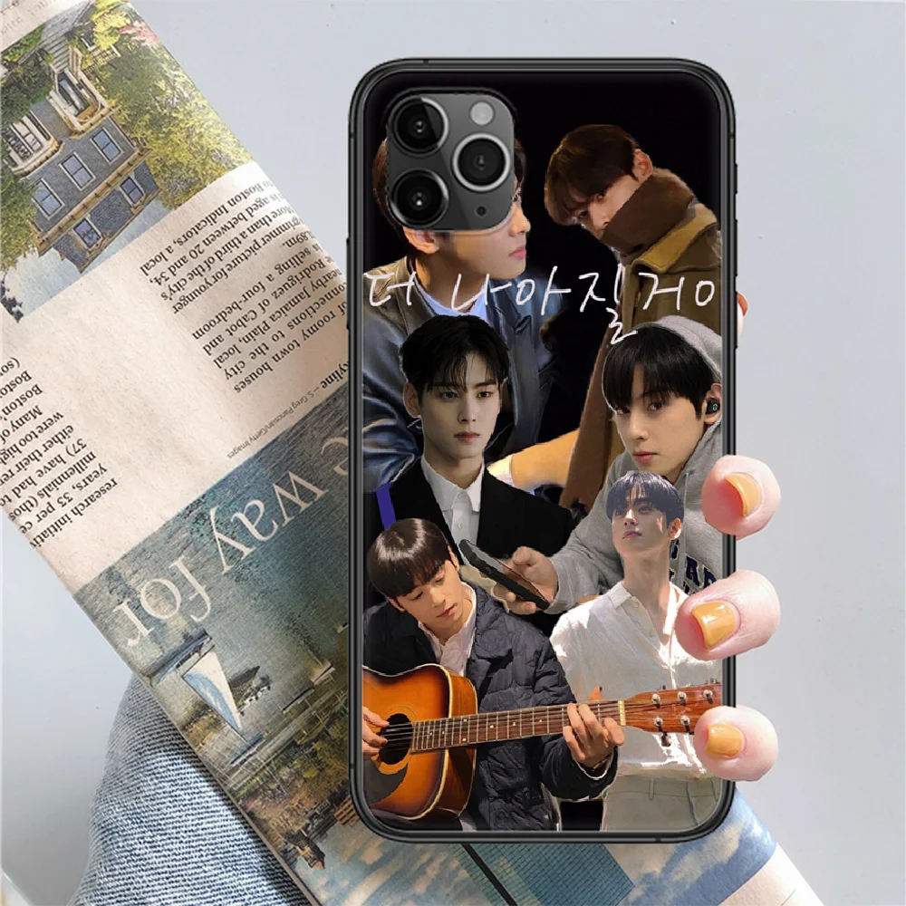 singer Cha EunWoo Phone Case Cover Hull For iphone 5 5s se 2 6 6s 7 8 12 mini plus X XS XR 11 PRO MAX black pretty Etui tpu |
