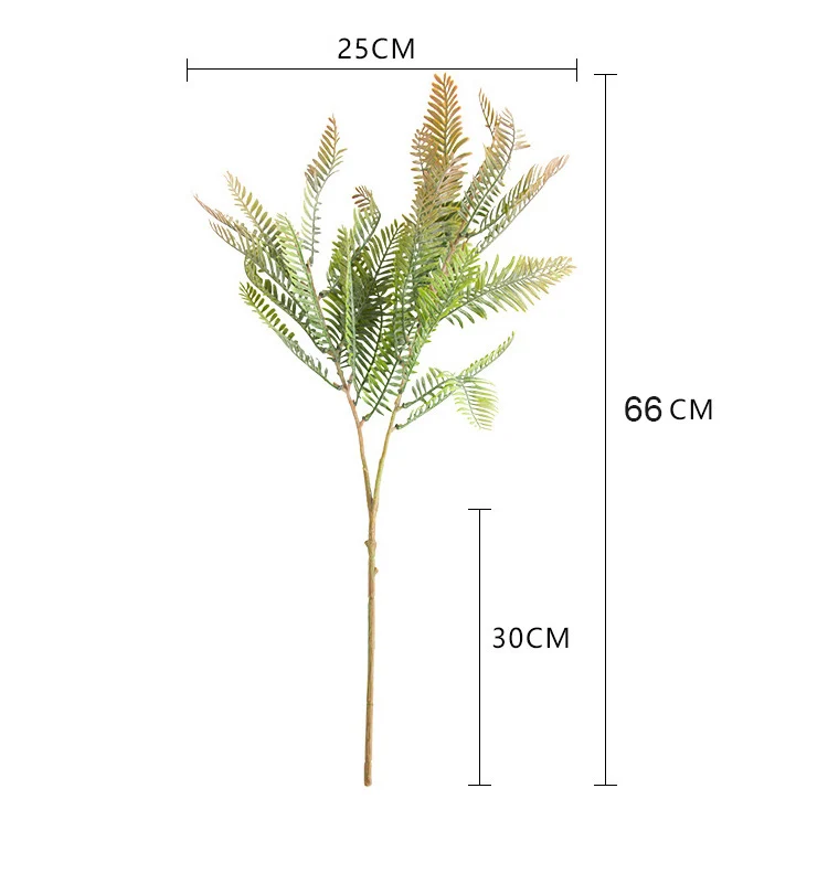 66cm Fern Red Green 65 см 3 вилки пластиковые листья Большая искусственная ветка дерева поддельные Banyan Листья зеленые растения Настоящее прикосновение листва для домашнего сада декор - Цвет: 66cm Fern Red Green