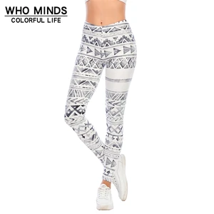 Модные тренировочные леггинсы, женские мягкие сексуальные леггинсы для фитнеса, женские серые ацтекские эластичные леггинсы в стиле Харадзюку, облегающие леггинсы с эффектом пуш-ап
