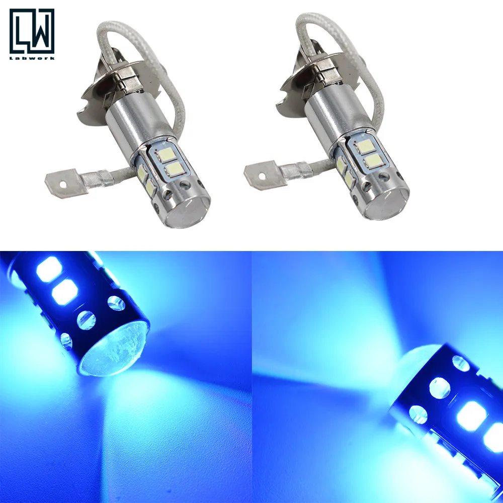 

NEW 2x H3 8000K Ice Blue 50W LED Headlight Bulbs Kit Fog Driving Light DRL