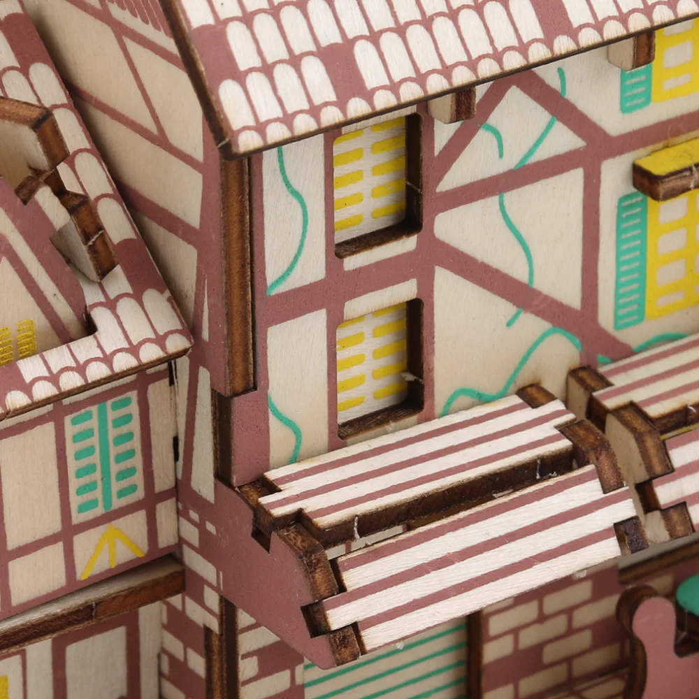 

Kids Toys DIY Coffee House Simulation Model 3d Puzzle Training Child Hand Ability Jigsaw Puzzle Educational Toys Gifts Wood Toy